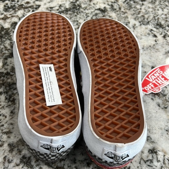 Vans Shoe Classic Slip On Brown Sweater Knit Fair Isle Woven Winter Fall - Picture 5 of 6